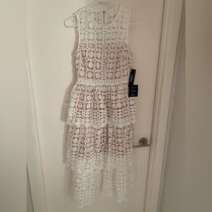 NEW - Lulu’s - Larissa White Crochet Lace Sleeveless Midi Dress - Small